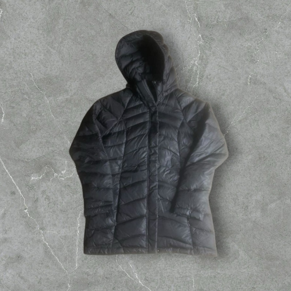 The North Face Puffer Jacket Womens Small Black 550 Goose Down Hooded Parka Coat